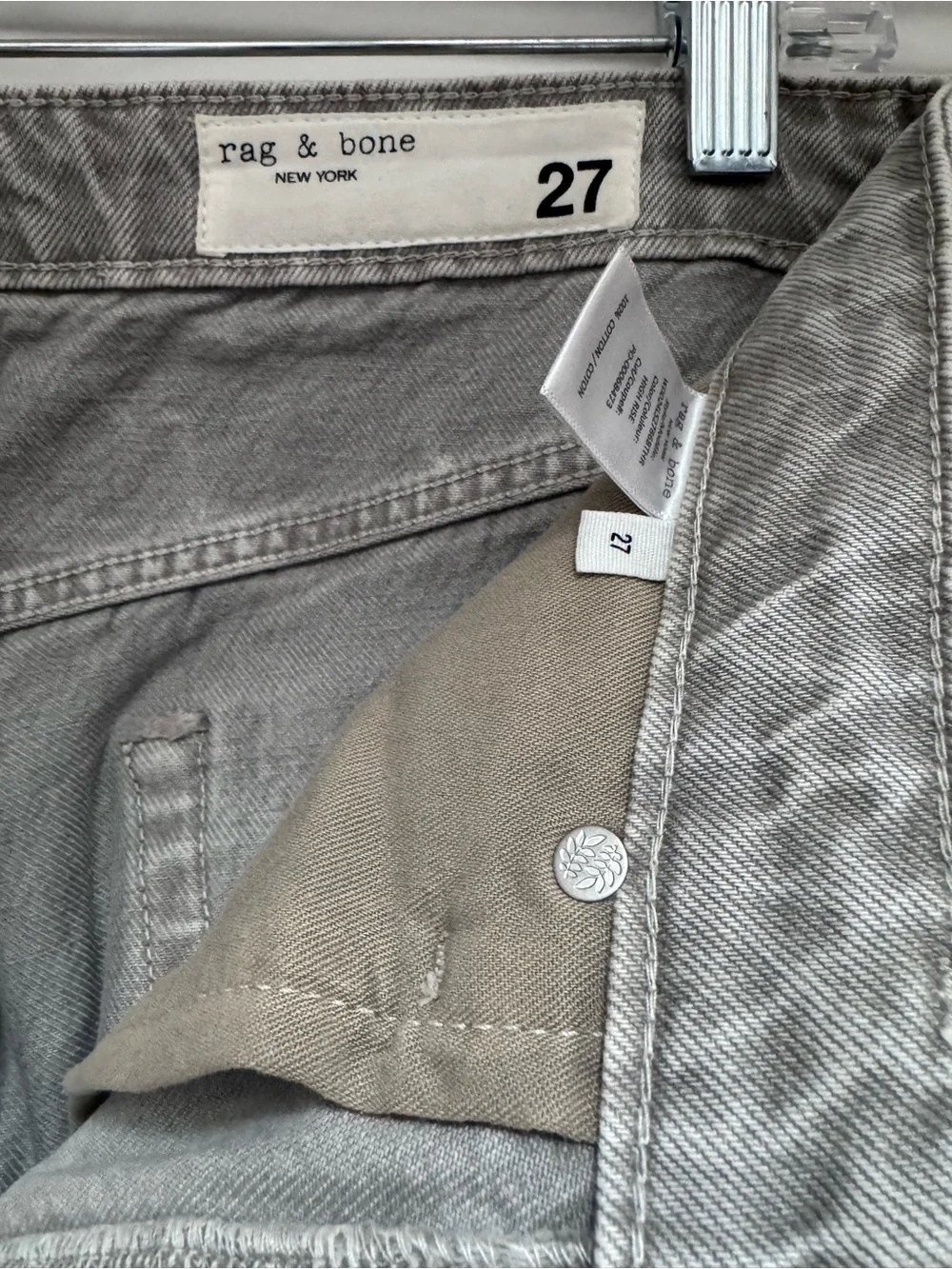 Rag & Bone Logan - Mid Rise Wide Leg - Gray 27 - Picture 3 of 5
